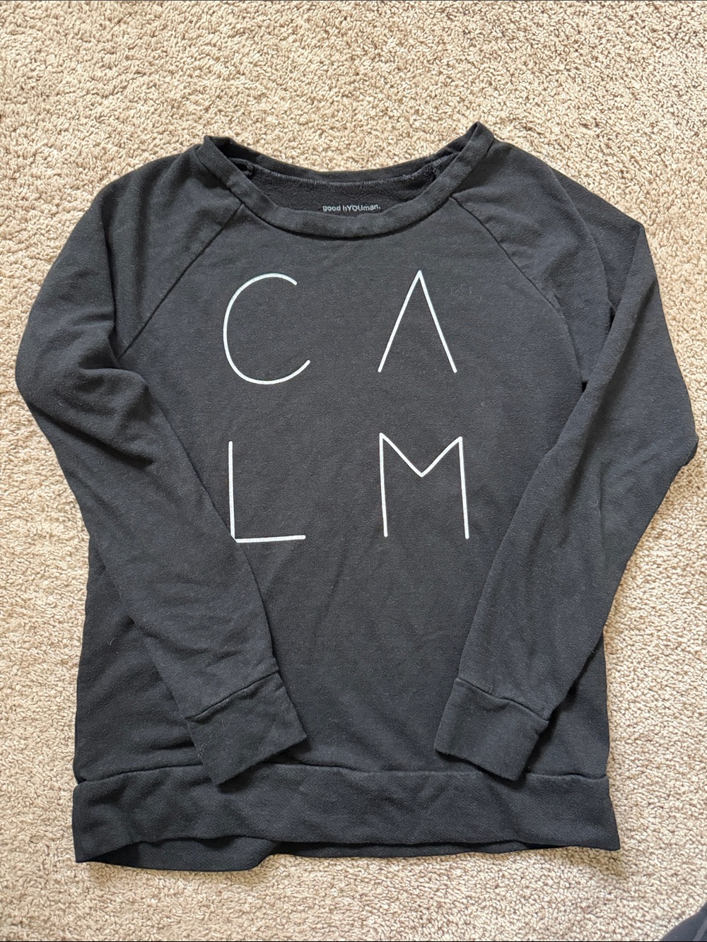 good hYOUman Black 'CALM' Minimalist Pullover